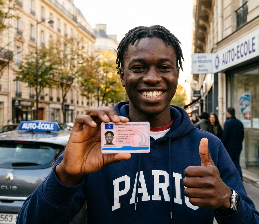 Christian avec son permis