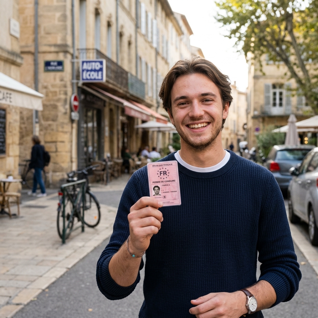 Julie S. avec son permis
