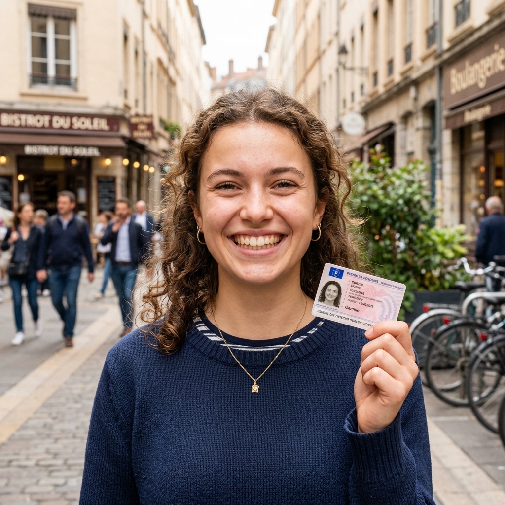 Inès R. avec son permis