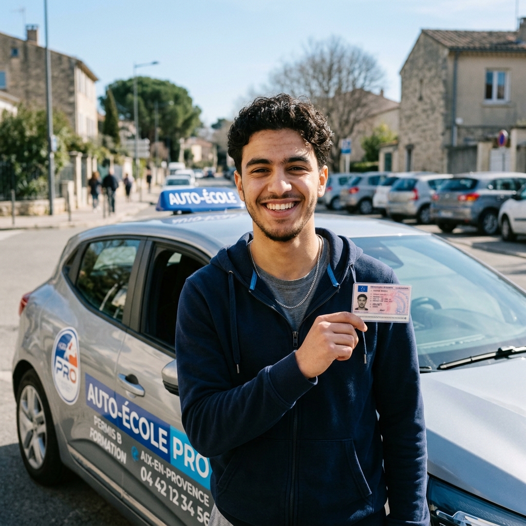 Sofiane K. avec son permis