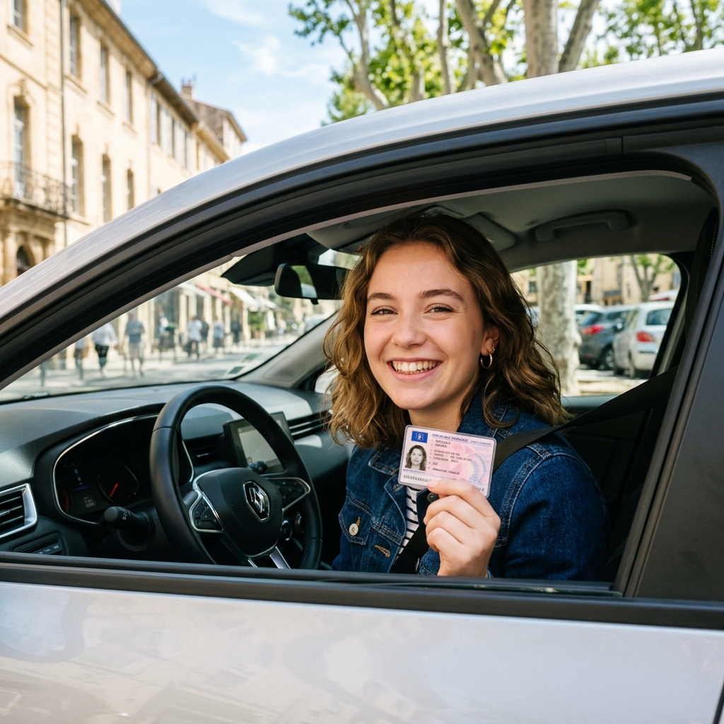 Clara D. avec son permis