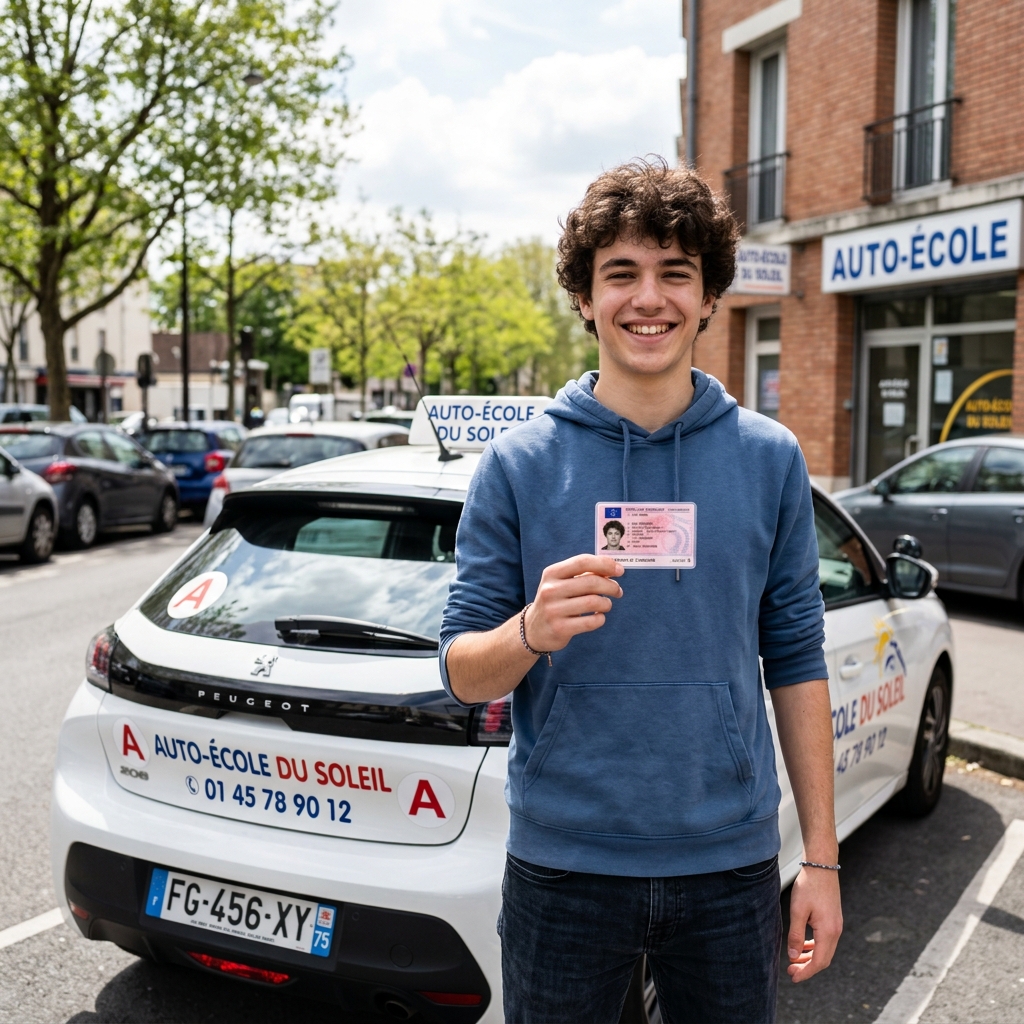 Antoine P. avec son permis